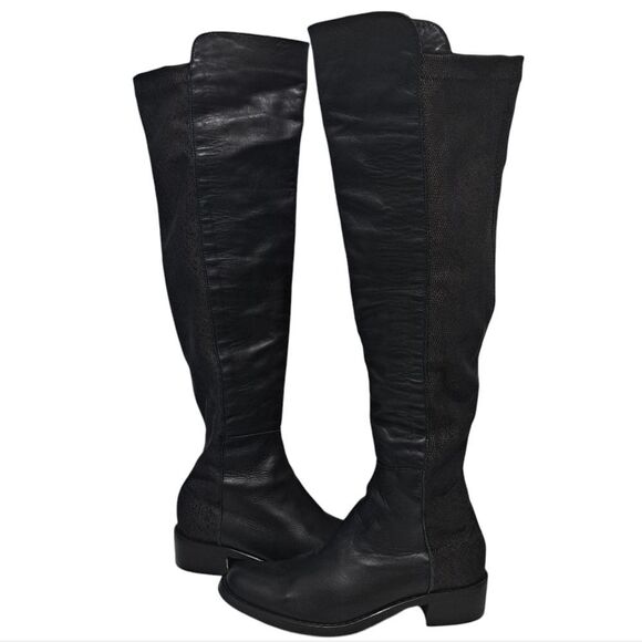 Sesto Meucci Leather Riding Slouchy Knee High Phyton Print Gothic Boots Size 7 - Picture 3 of 15